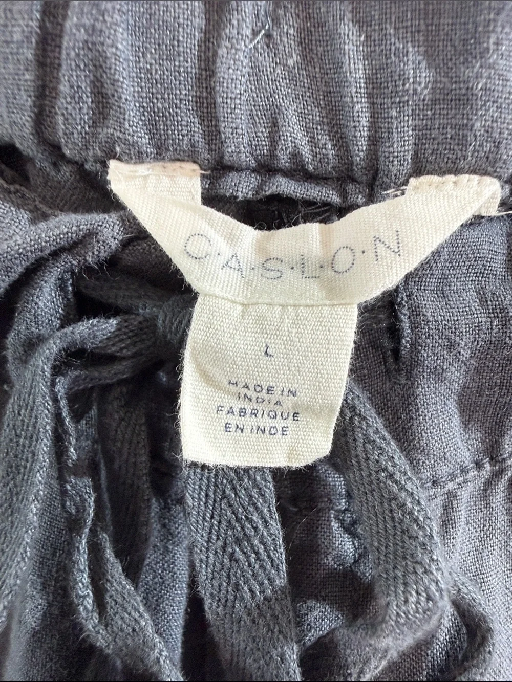 Caslon Charcoal Navy Drawstring Linen Pants
